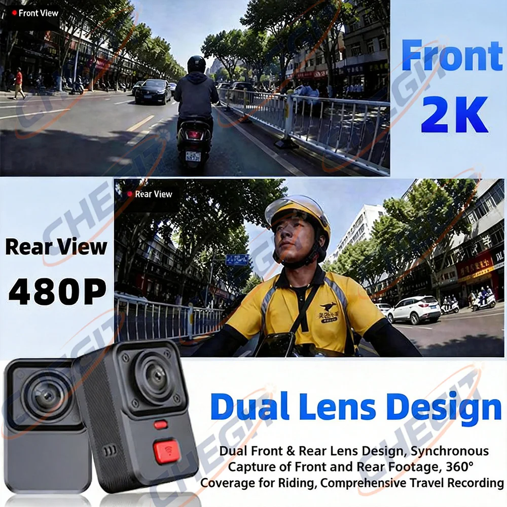 2 Camera Motorcycle DVR 2K HD  - đánh giá và giá Cycling Loop