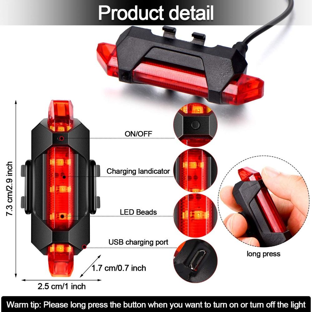 Rear Bicycle Light USB Recharg - đánh giá và giá Cycling In City