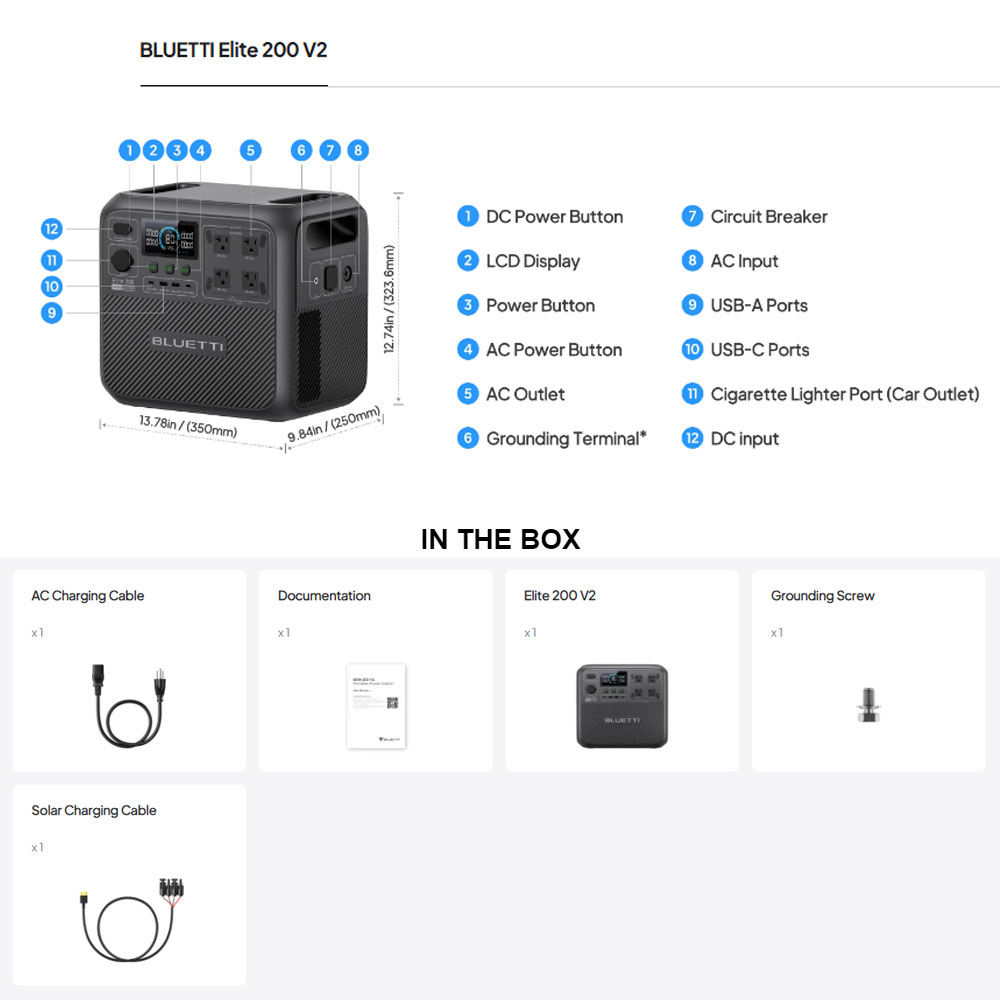 【Renew】BLUETTI Elite 200 V2 Po - đánh giá và giá Usb Charger Dynamo